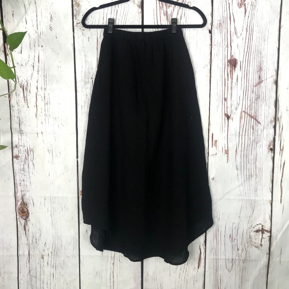 Hackwith Design House Swing Tie Black Cotton Skirt - image 3